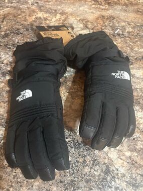 The North Face Men's Black Winter Ski Gloves with Logo